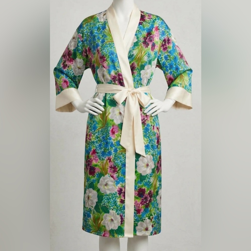 Vintage Victoria’s Secret Gold Label Floral Psychedelic Duster‎ Robe
